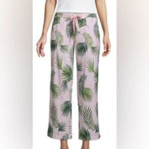 New-Lands' End Green Leaf Print Pajama Pants